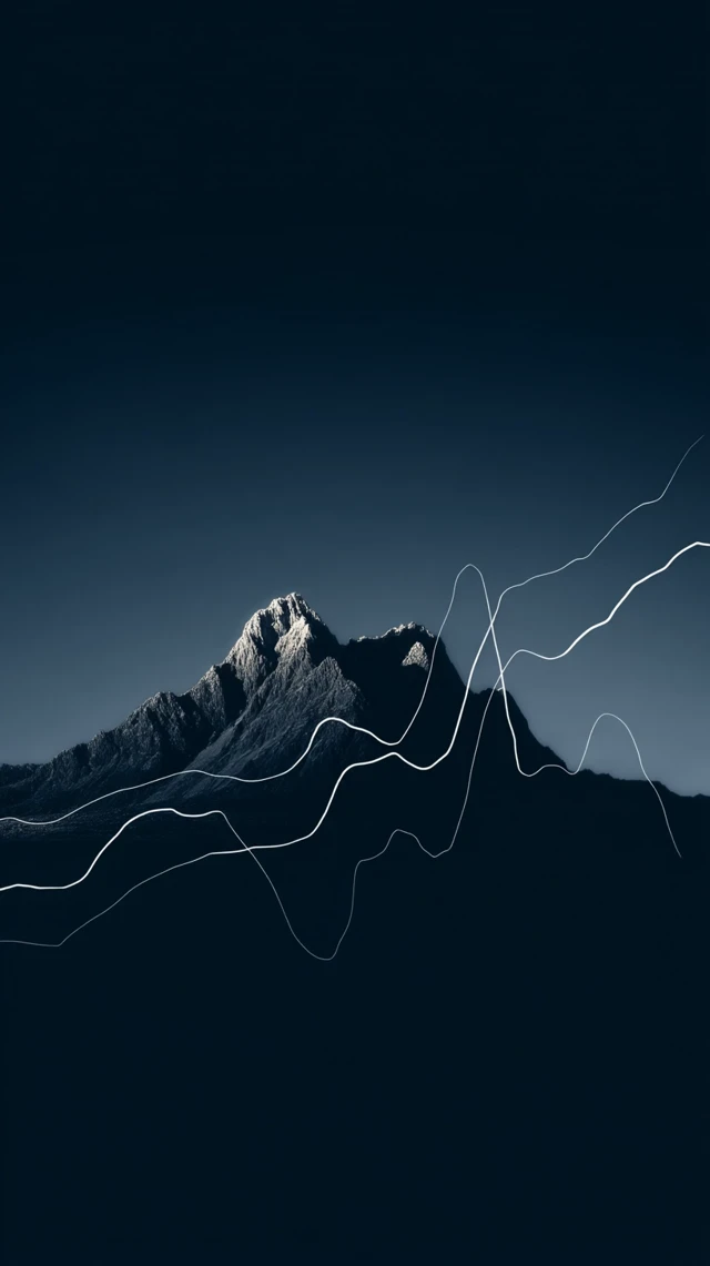 Watagan Mountains Waveform Art Midnight Blue Minimal