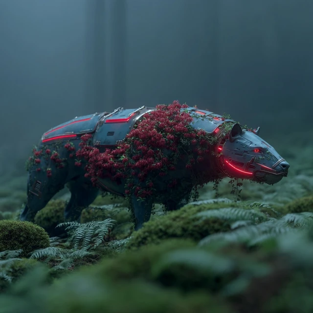 Cyberpunk Alien Insect in Nature