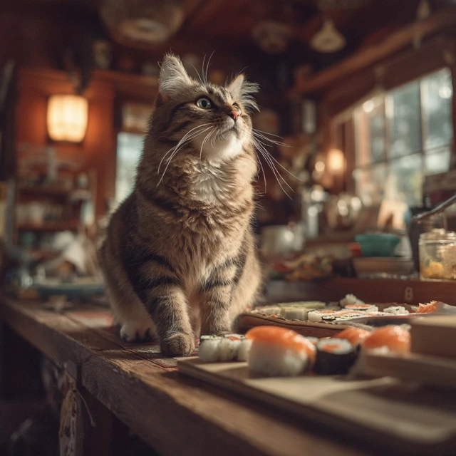 Cute Cat Rolls Sushi Cozy Kitchen