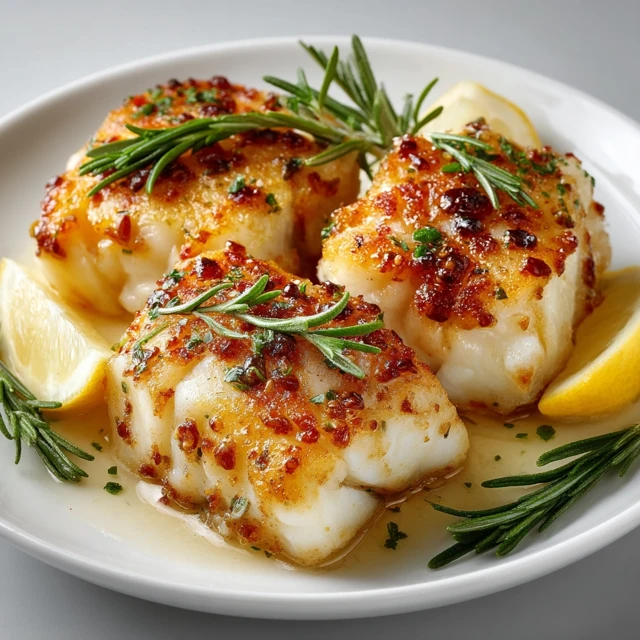 Pan Fried Codfish with Lemon and Rosemary