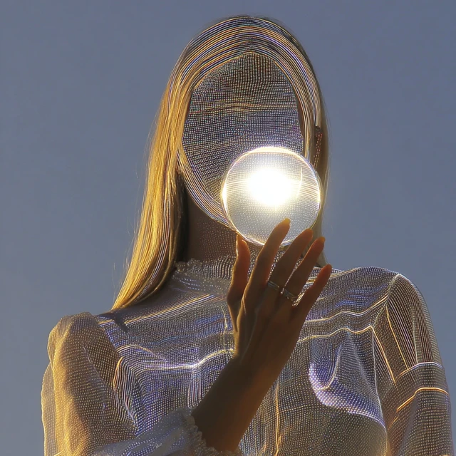 Dreamy Portrait of a Woman Holding Orb of Light