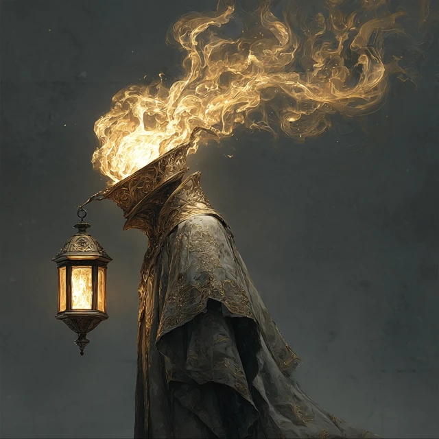 Celestial Being with Lantern Head Baroque Fantasy