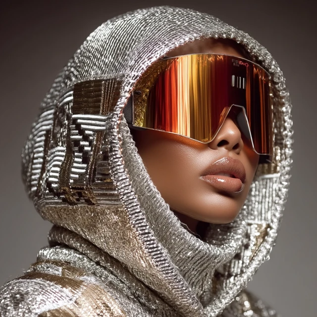 Cyberpunk Fashion: Futuristic Model in Techwear