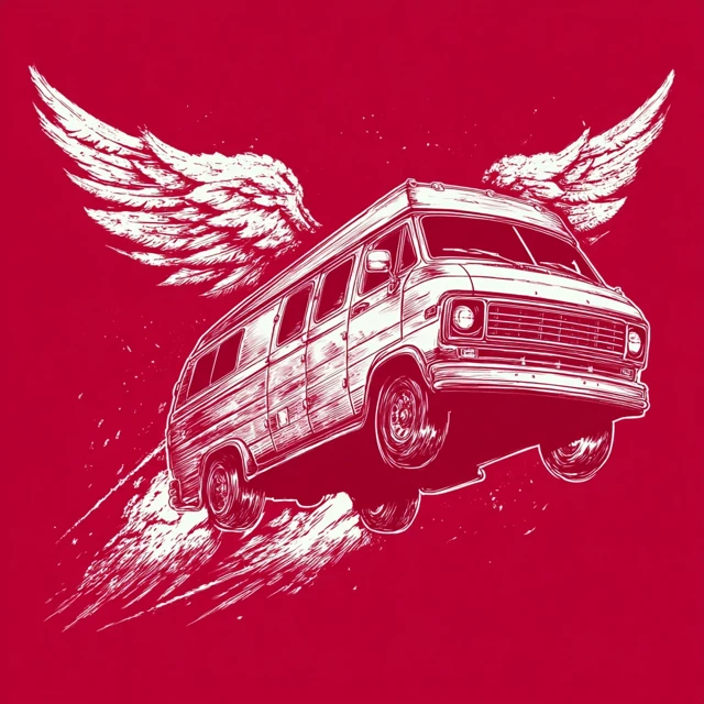 Flying Van Logo Design for TShirt