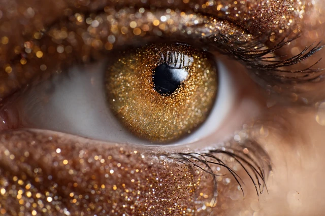 Golden Eye Glitter Closeup