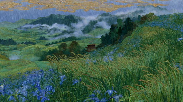 Spring Rain Countryside Chinese Painting