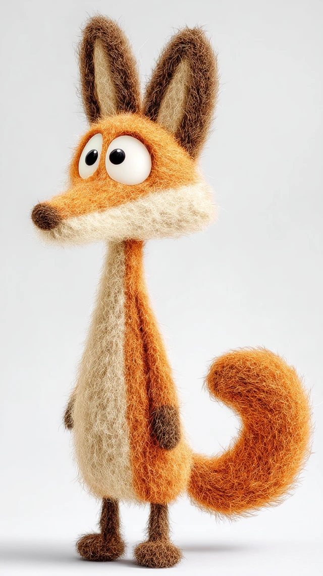 Cute Stuffed Fox Pixar Style