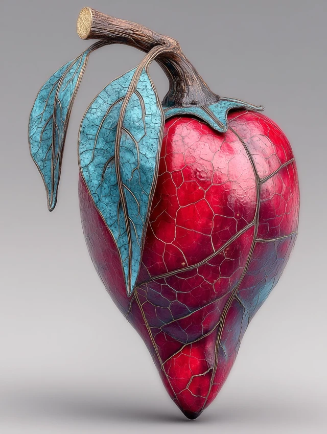 Hyper Realistic Stomach Chili Pepper Art